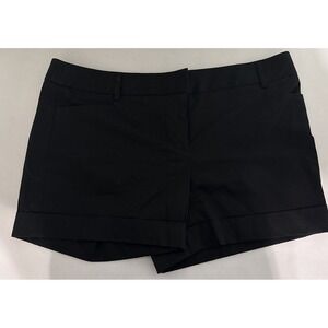 EXPRESS Dress Shorts Women's 12 Cuffed Chino Shorts Black Cotton Blend NWT